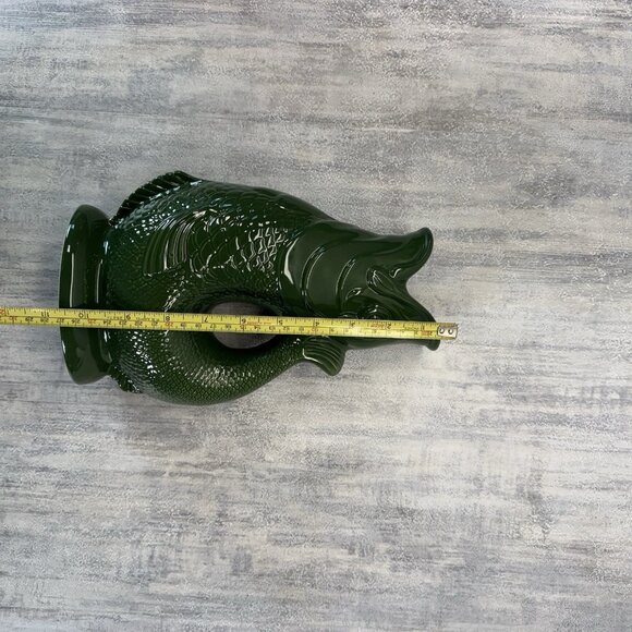 GLUGGLE JUG  By Wade Ceramics 11.5" tall Lovely Rich Green Very Good Condition - Picture 10 of 10